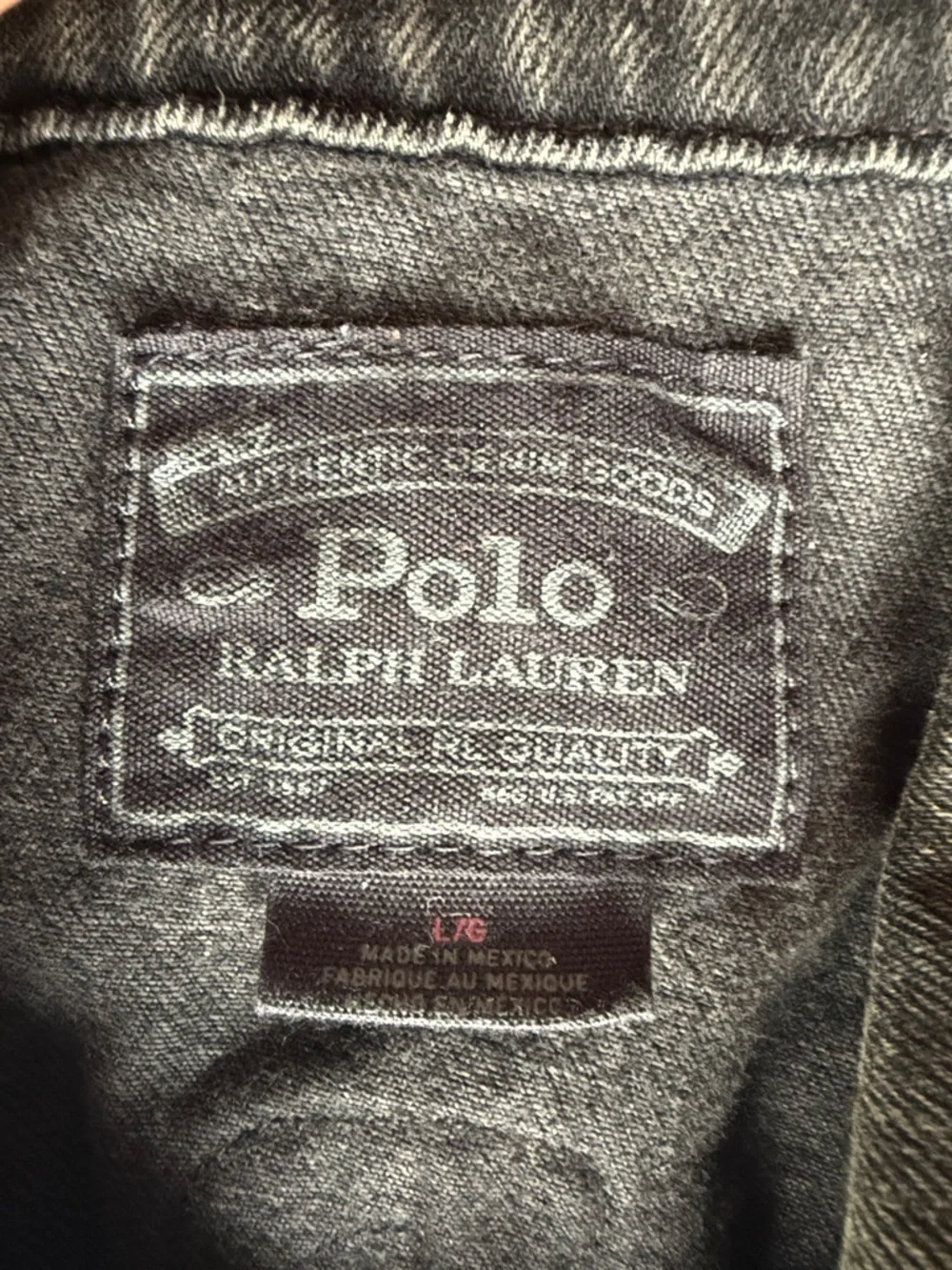Polo Ralph Lauren RL Varsity Football Bulldog Denim Jacket L - Picture 2 of 16